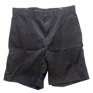 Polo Ralph Lauren Shorts Adult 34 Black Tartan Flat Front Chino Casual Golf Mens